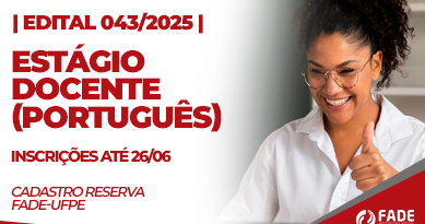 Estágio Docente - Português, Edital 043/2025
