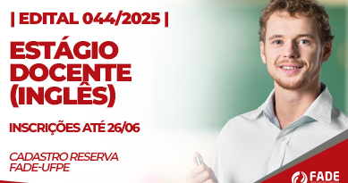Estágio Docente Inglês, Edital 044/2025